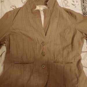 A tan jean jacket